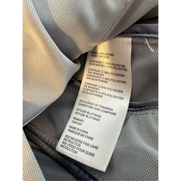 Blanc Noir Baby Blue Suede Athletic Jacket- size M - Picture 8 of 11